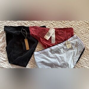 SKIMS Pointelle Logo Brief, Gilly Hicks Cheeky & PINK VS Hipster Undies Sz SMALL